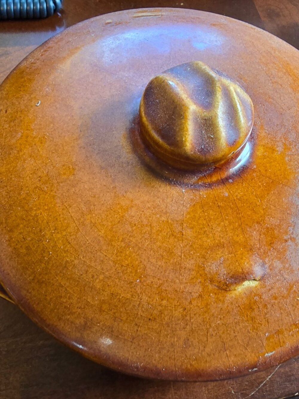 Vintage McCoy Pottery Brown Glaze Casserole Dish with Lid USA GUC